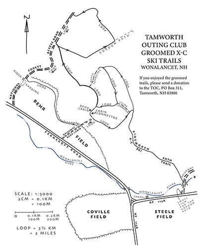 Wonalancet Cross Country Ski Trail Map